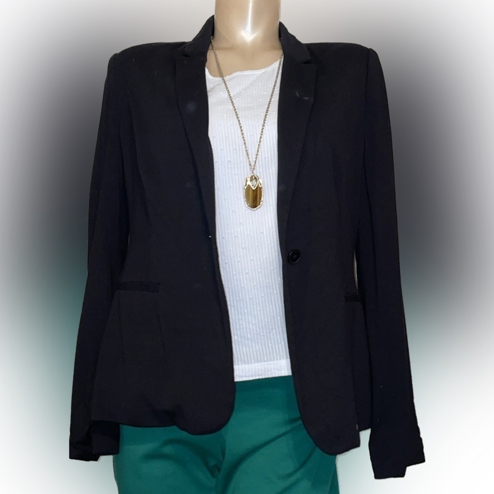 Old Navy women’s blazer Medium 8 10 jacket black basic business casual stretch - Picture 2 of 5